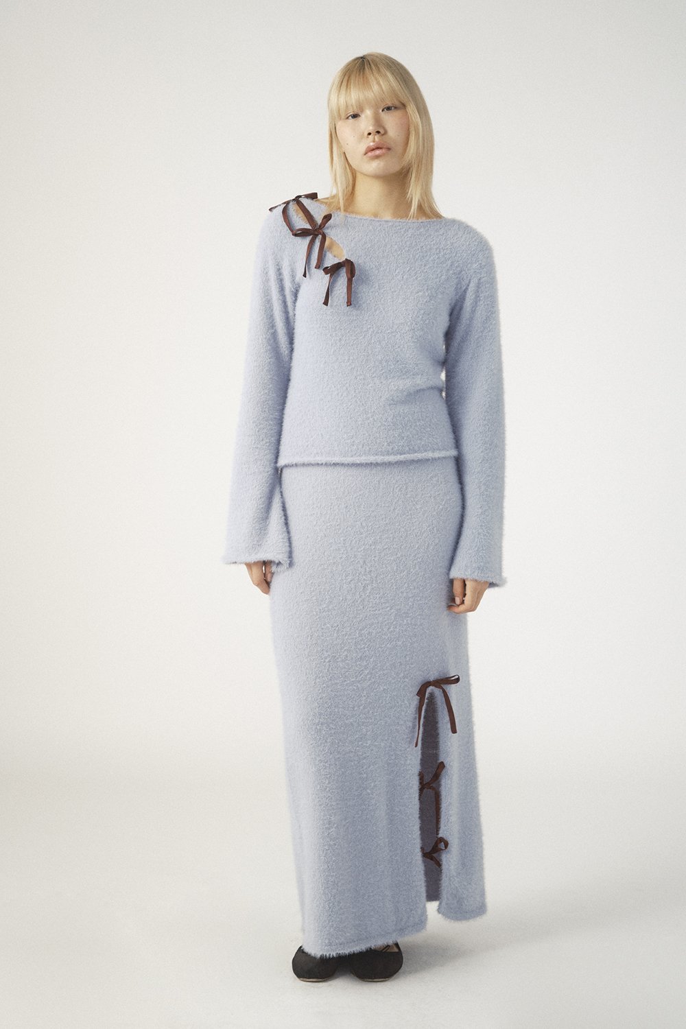 PIXIE & PEACH Chloe Cosy Bow Maxi Skirt