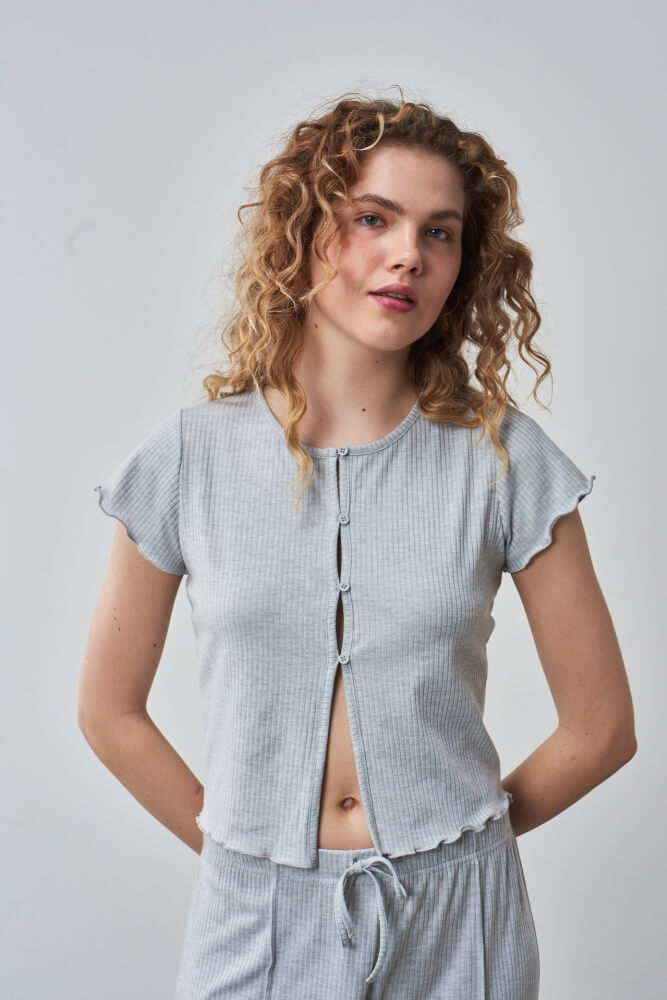 PIXIE & PEACH Billie Button Front Top
