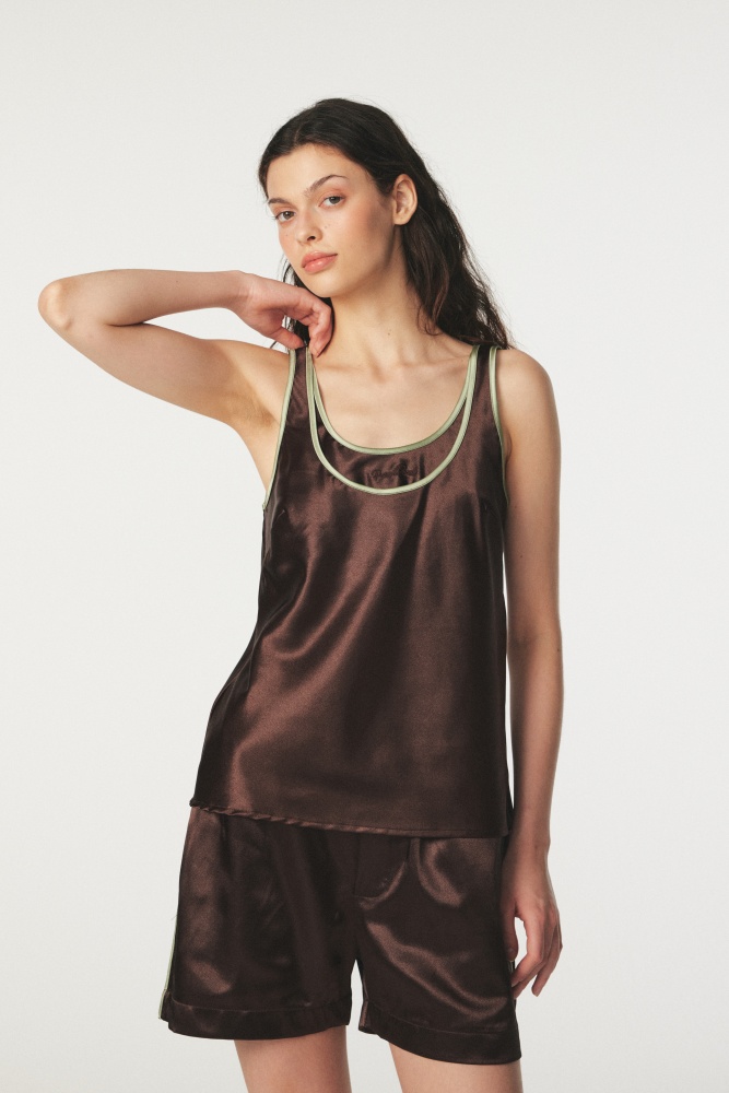 PIXIE & PEACH Satin Layered Cami