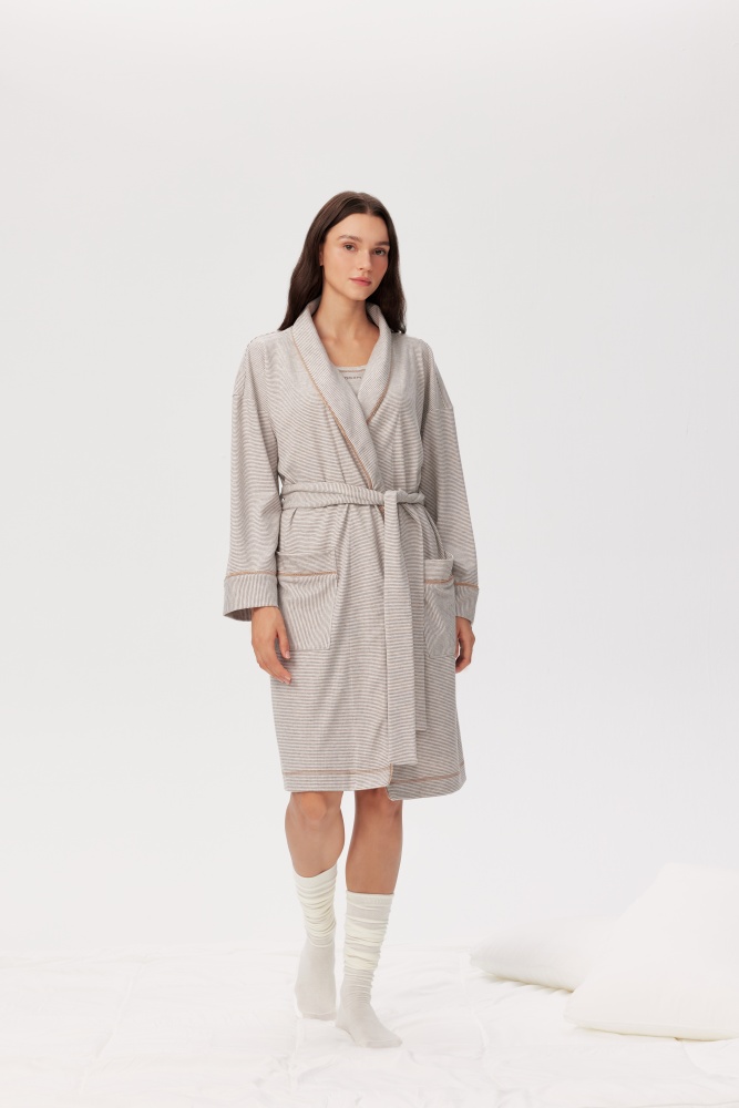 PIXIE & PEACH Taylor Stripe Jersey Robe