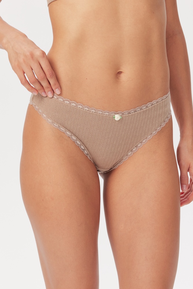 PIXIE & PEACH Lily Pointelle Bikini Brief