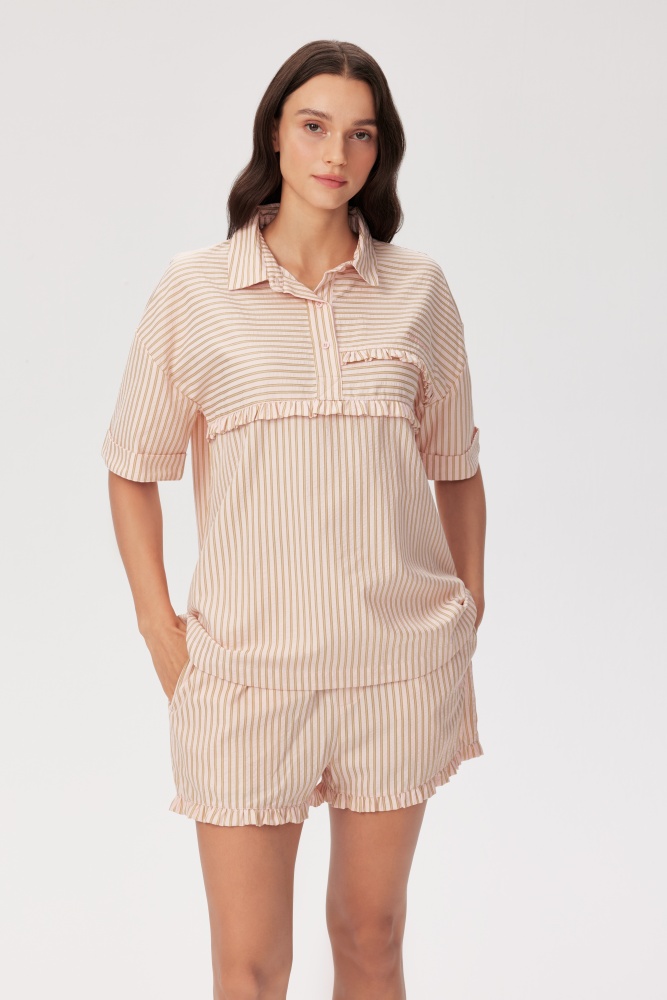 PIXIE & PEACH Polo Frill Shirt