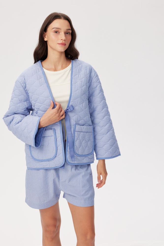 PIXIE & PEACH Diana Quilted Stripe Jacket