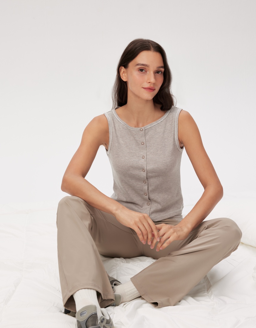 PIXIE & PEACH Nora Stripe Button Through Top