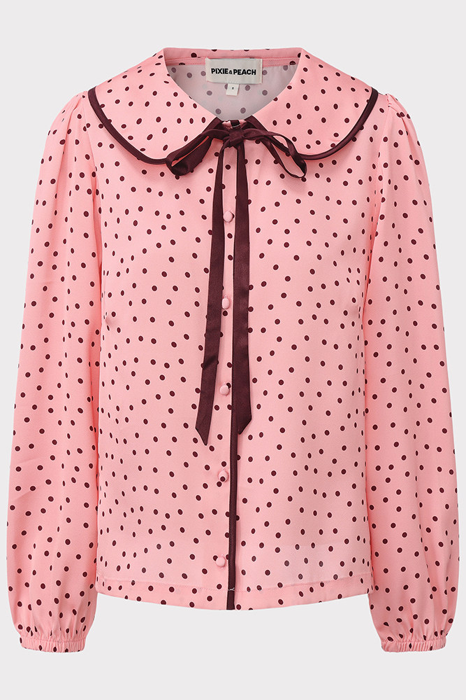PIXIE & PEACH Beatrice Mono Satin PJ Shirt
