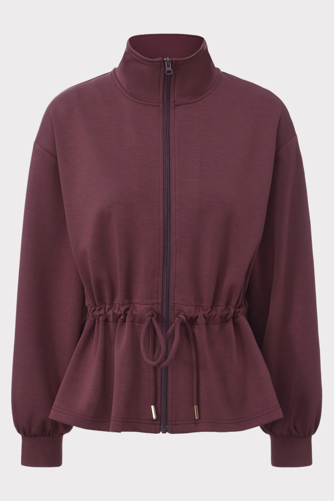 PIXIE & PEACH Ava Plum Ponte Zip Top