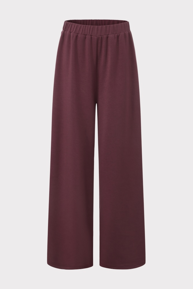 PIXIE & PEACH Ava Plum  Ponte Wide Leg Pant