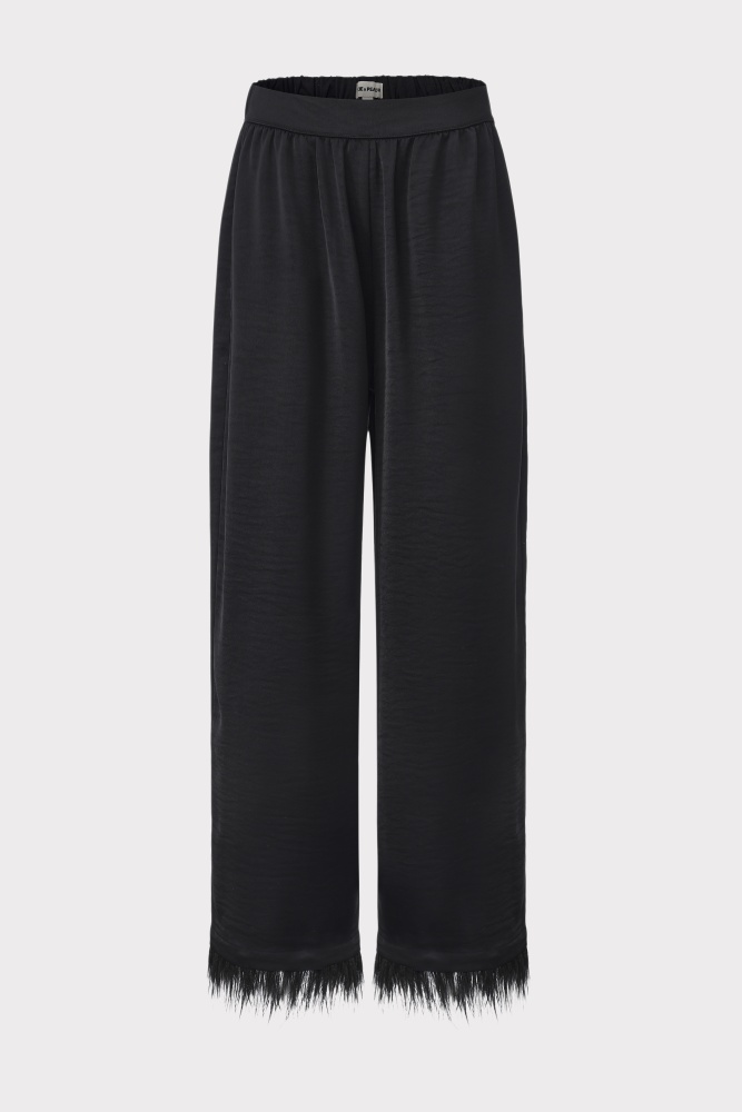 PIXIE & PEACH Genevieve Black Satin PJ Pant