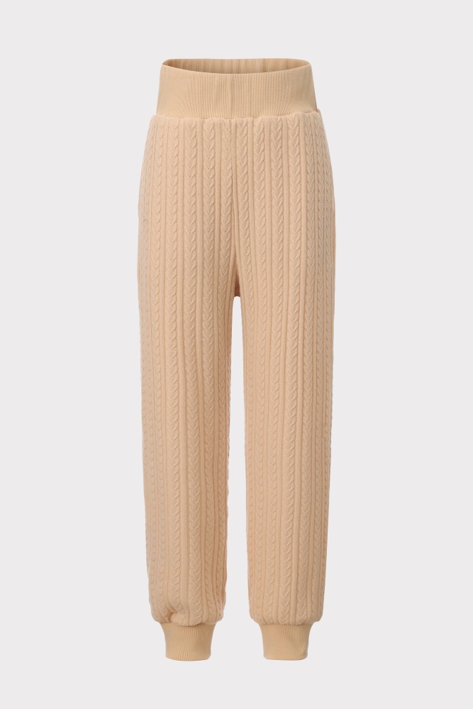 PIXIE & PEACH Maeve Crop Cable Knit Jogger