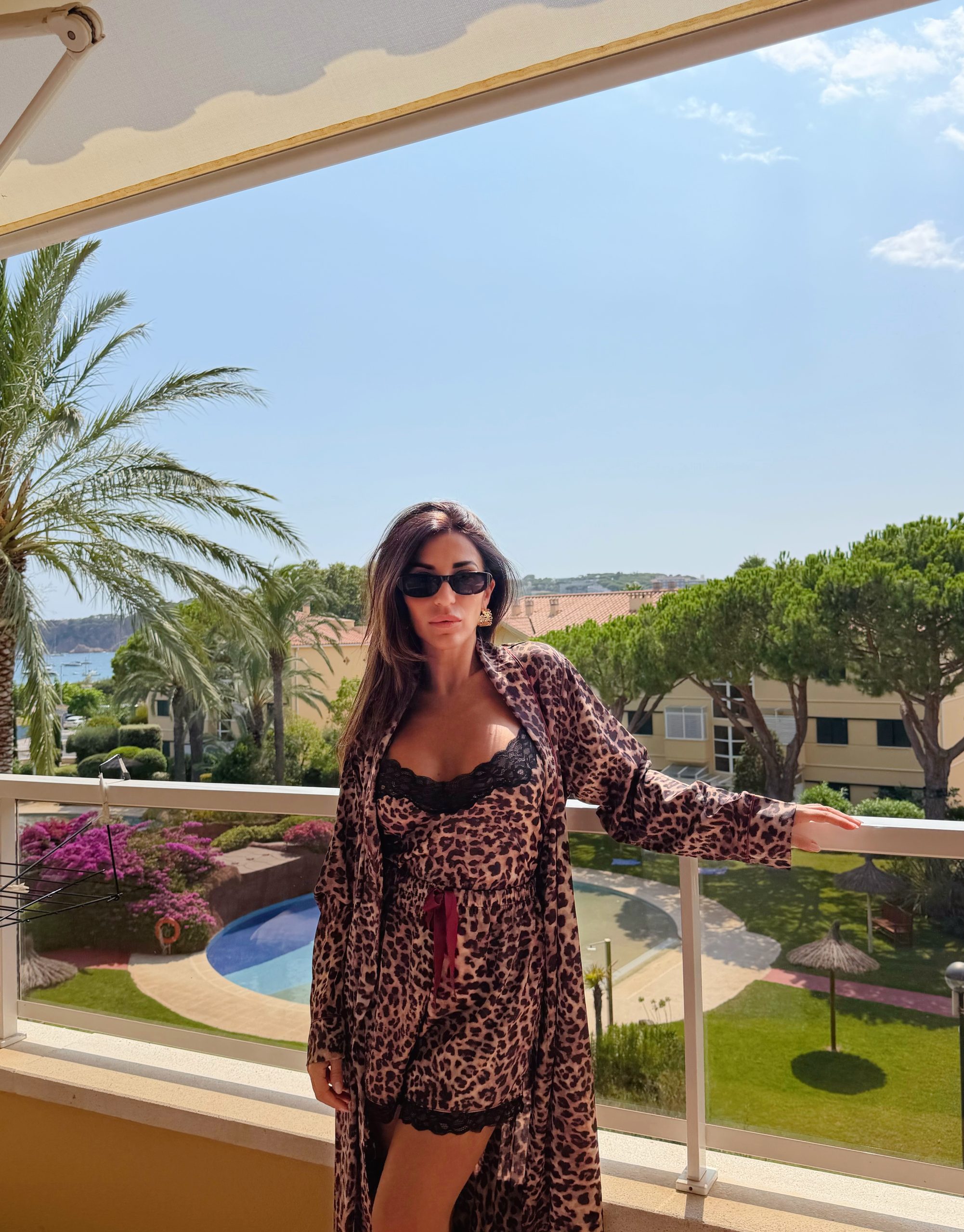Sienna Satin Leopard-Print Robe